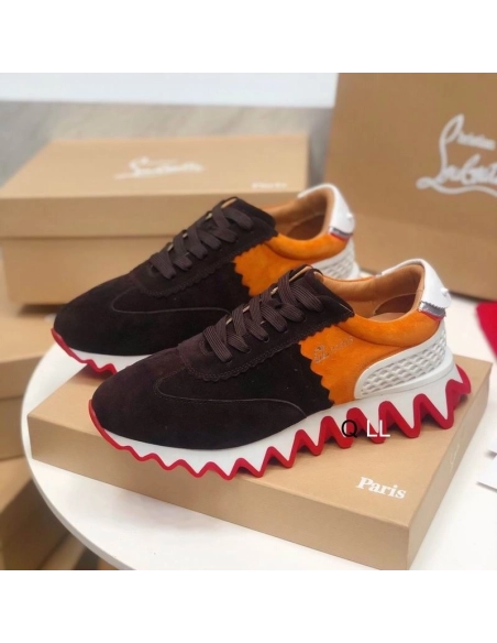 Fake Christian Louboutin Loubishark Sneakers Suede Leather Multicolor, Replica Christian Louboutin Shoes