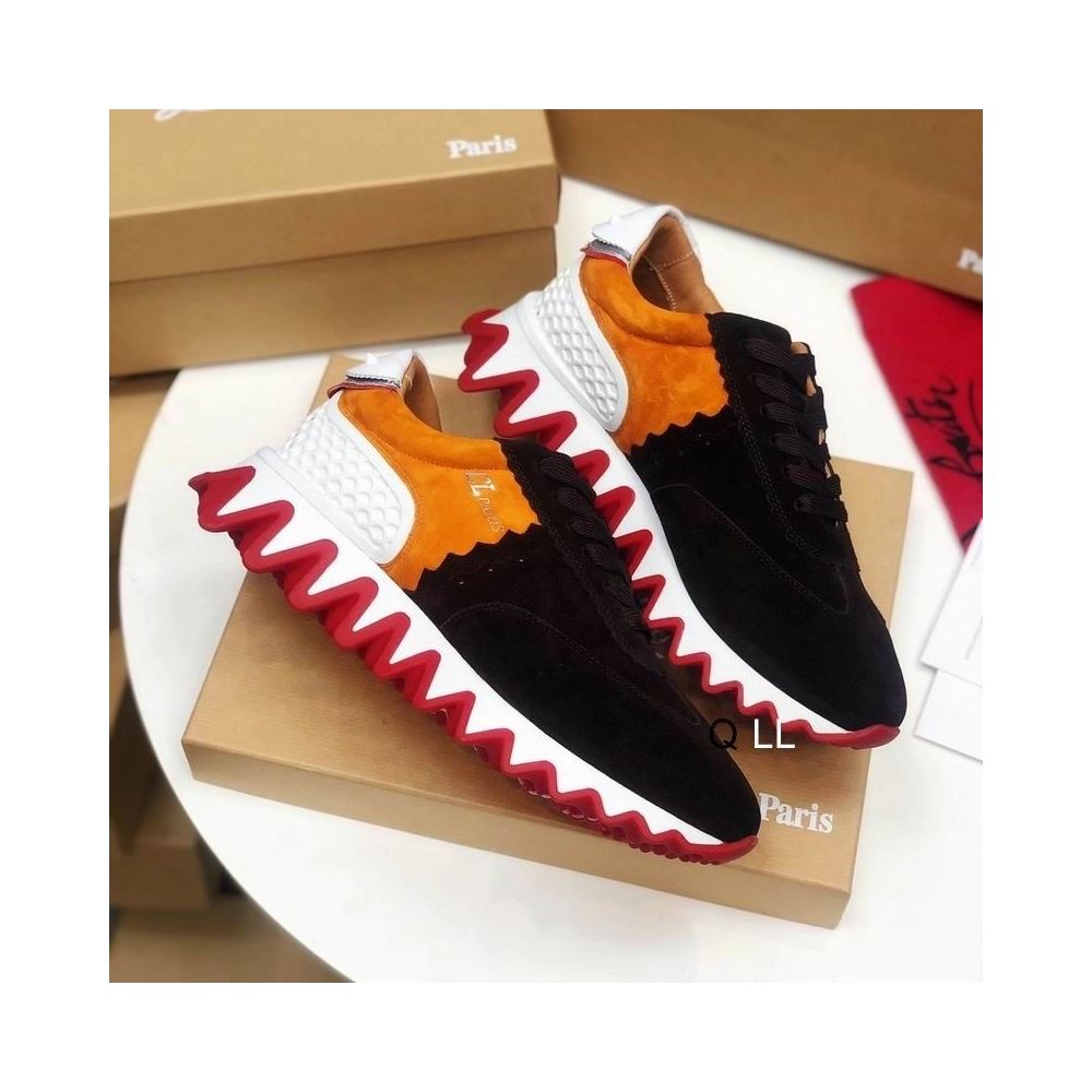 Fake Christian Louboutin Loubishark Sneakers Suede Leather Multicolor, Replica Christian Louboutin Shoes