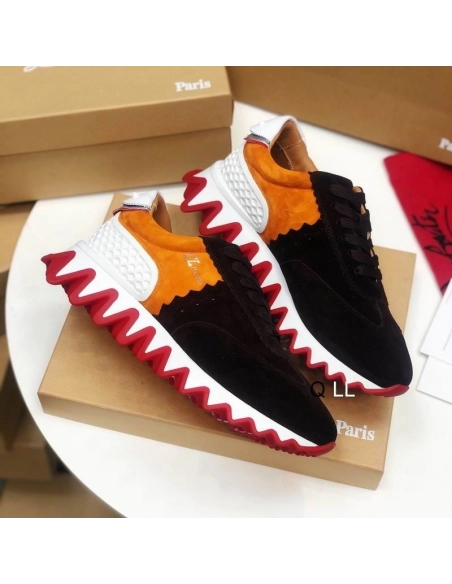 Fake Christian Louboutin Loubishark Sneakers Suede Leather Multicolor, Replica Christian Louboutin Shoes