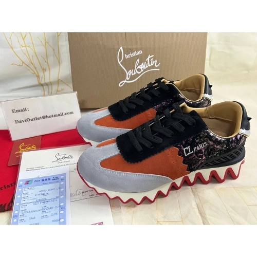 Replica Christian Louboutin Loubishark Sneakers Suede Multicolor, Fake Christian Louboutin Shoes