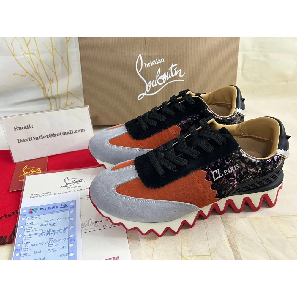 Replica Christian Louboutin Loubishark Sneakers Suede Multicolor, Fake Christian Louboutin Shoes