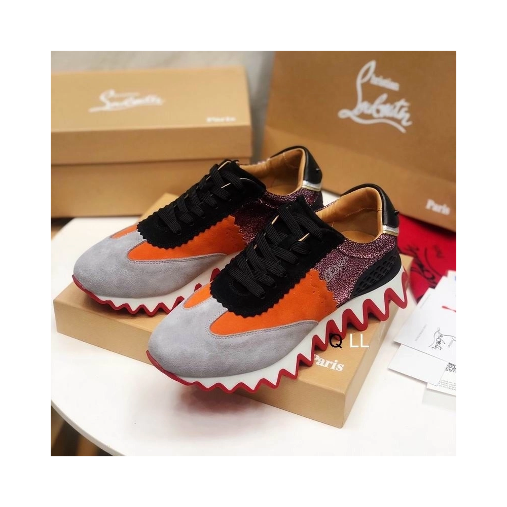 Replica Christian Louboutin Loubishark Sneakers Suede Multicolor, Fake Christian Louboutin Shoes