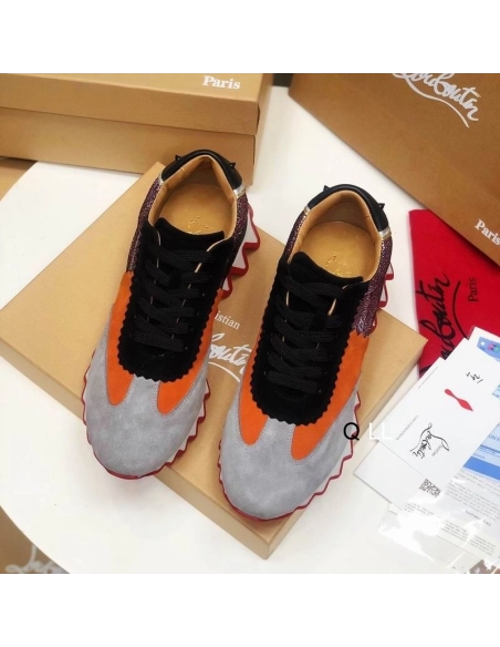 Replica Christian Louboutin Loubishark Sneakers Suede Multicolor, Fake Christian Louboutin Shoes