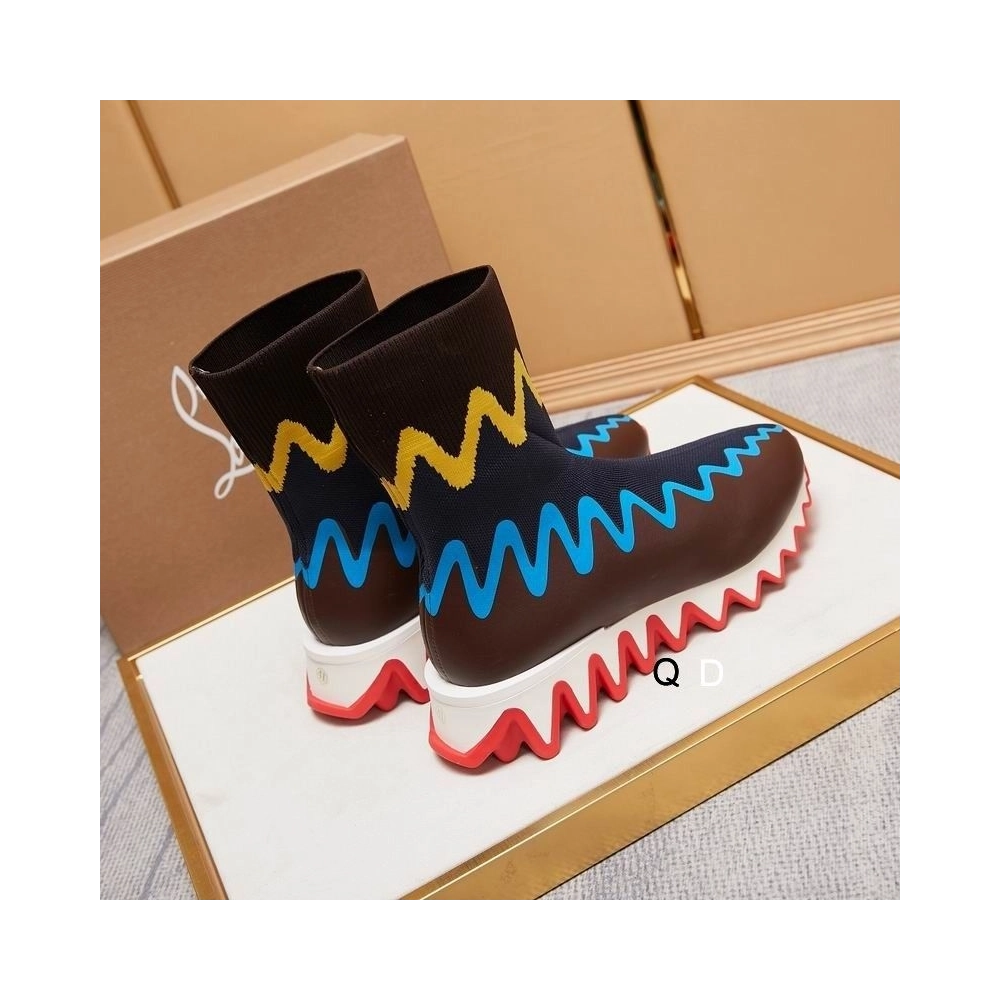 Discount Christian Louboutin Sharky Sock Sneakers Knit Mesh Multicolor Outlet