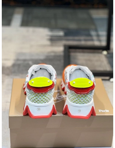 Discount Christian Louboutin Loubishark Comic-Print Leather Sneakers Multicolor Outlet Sale