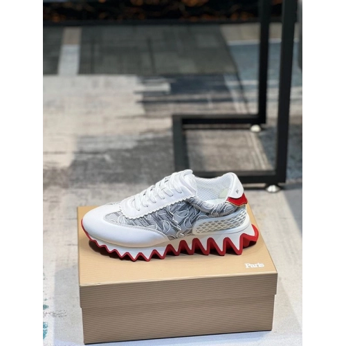 Cheap Christian Louboutin Loubishark Donna Monogram Sneakers White for Sale