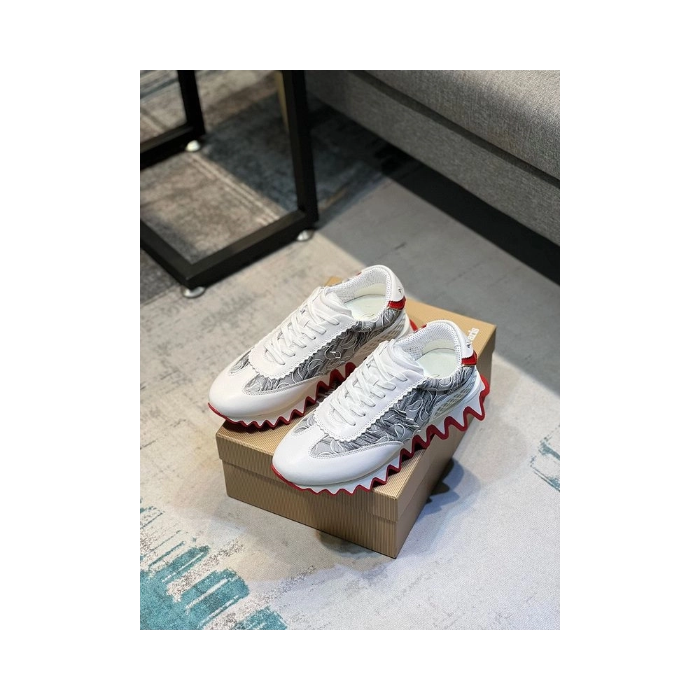 Cheap Christian Louboutin Loubishark Donna Monogram Sneakers White for Sale