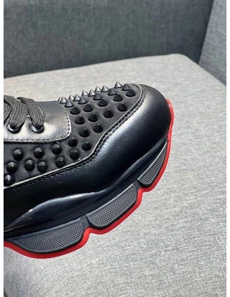 Fake Christian Louboutin Neoprene Spike Sock Donna Flat Sneakers Black