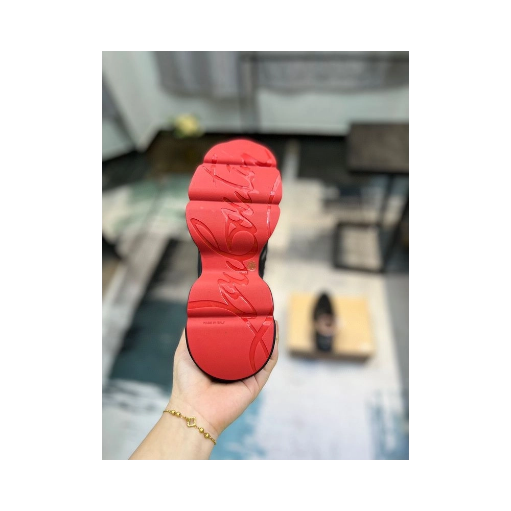 Fake Christian Louboutin Neoprene Spike Sock Donna Flat Sneakers Black