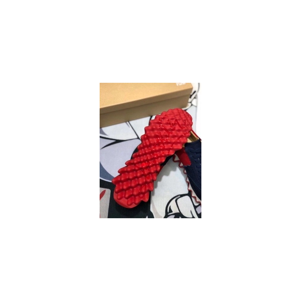 Fake Christian Louboutin Loubishark Sneakers Suede Blue Red, Replica Christian Louboutin Shoes