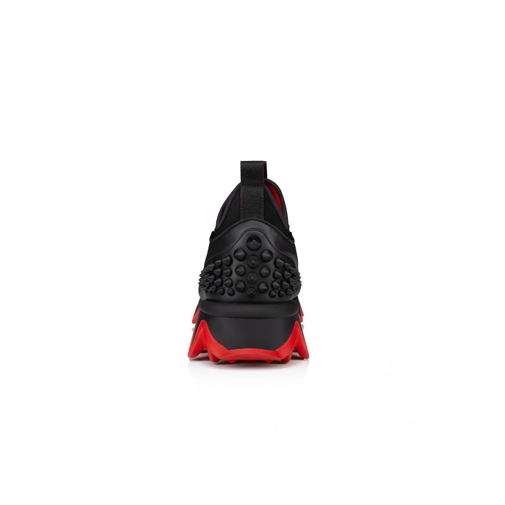 Replica Christian Louboutin Sharkyloub Sp Spikes Sneakers Calf Leather Neoprene And Spikes Black