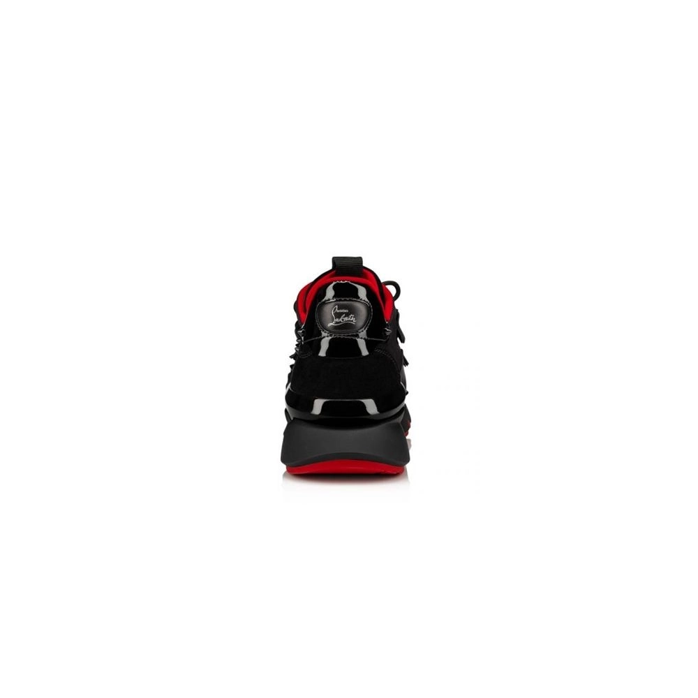 cheap Christian Louboutin Red Runner Black Calf Sneaker sale