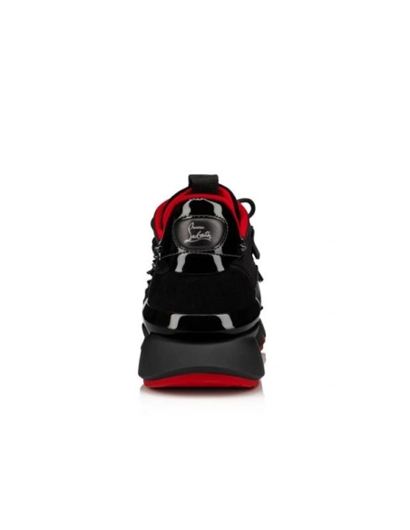 cheap Christian Louboutin Red Runner Black Calf Sneaker sale