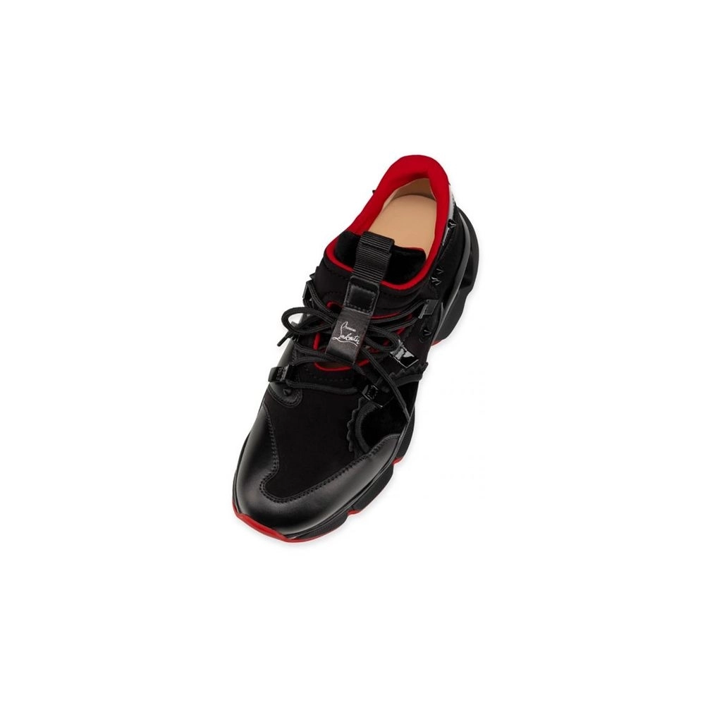 cheap Christian Louboutin Red Runner Black Calf Sneaker sale