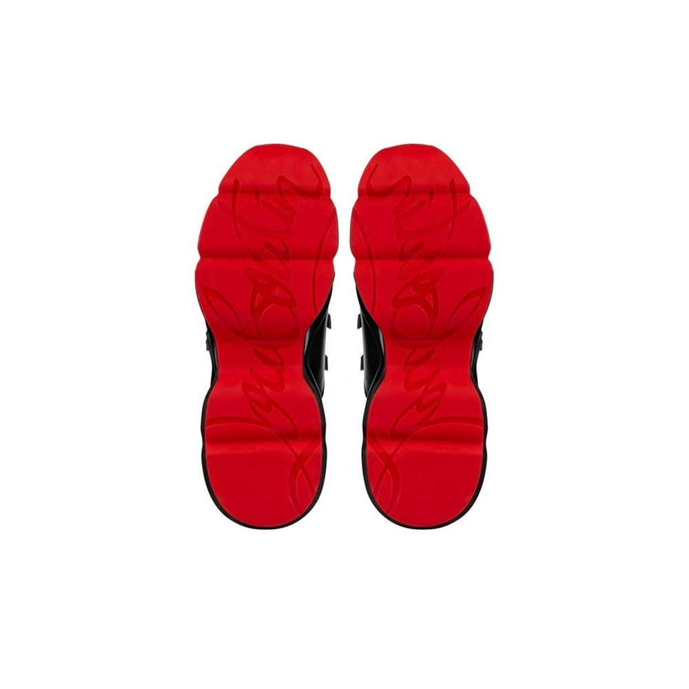 cheap Christian Louboutin Red Runner Black Calf Sneaker sale