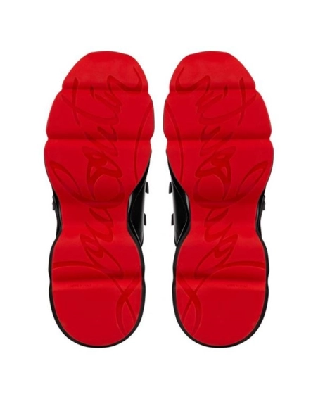 cheap Christian Louboutin Red Runner Black Calf Sneaker sale