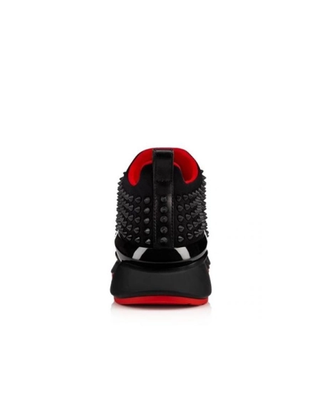 cheap Christian Louboutin Runner Spike Sock Black/black Mat Neoprene Sneaker sale