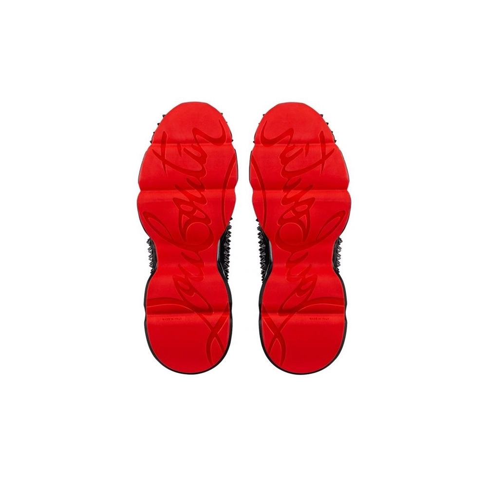 cheap Christian Louboutin Runner Spike Sock Black/black Mat Neoprene Sneaker sale