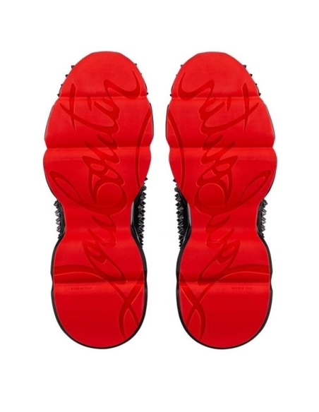 cheap Christian Louboutin Runner Spike Sock Black/black Mat Neoprene Sneaker sale