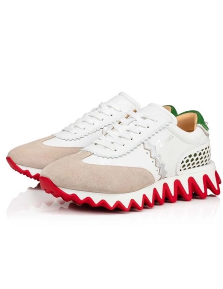 cheap Christian Louboutin Runner Loubishark Flat Version White Calf Sneaker sale