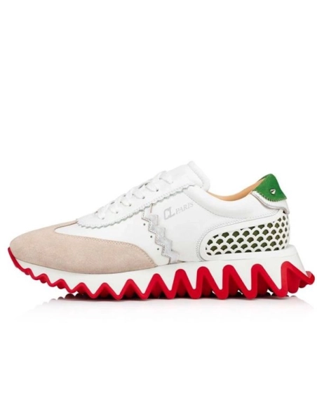 cheap Christian Louboutin Runner Loubishark Flat Version White Calf Sneaker sale
