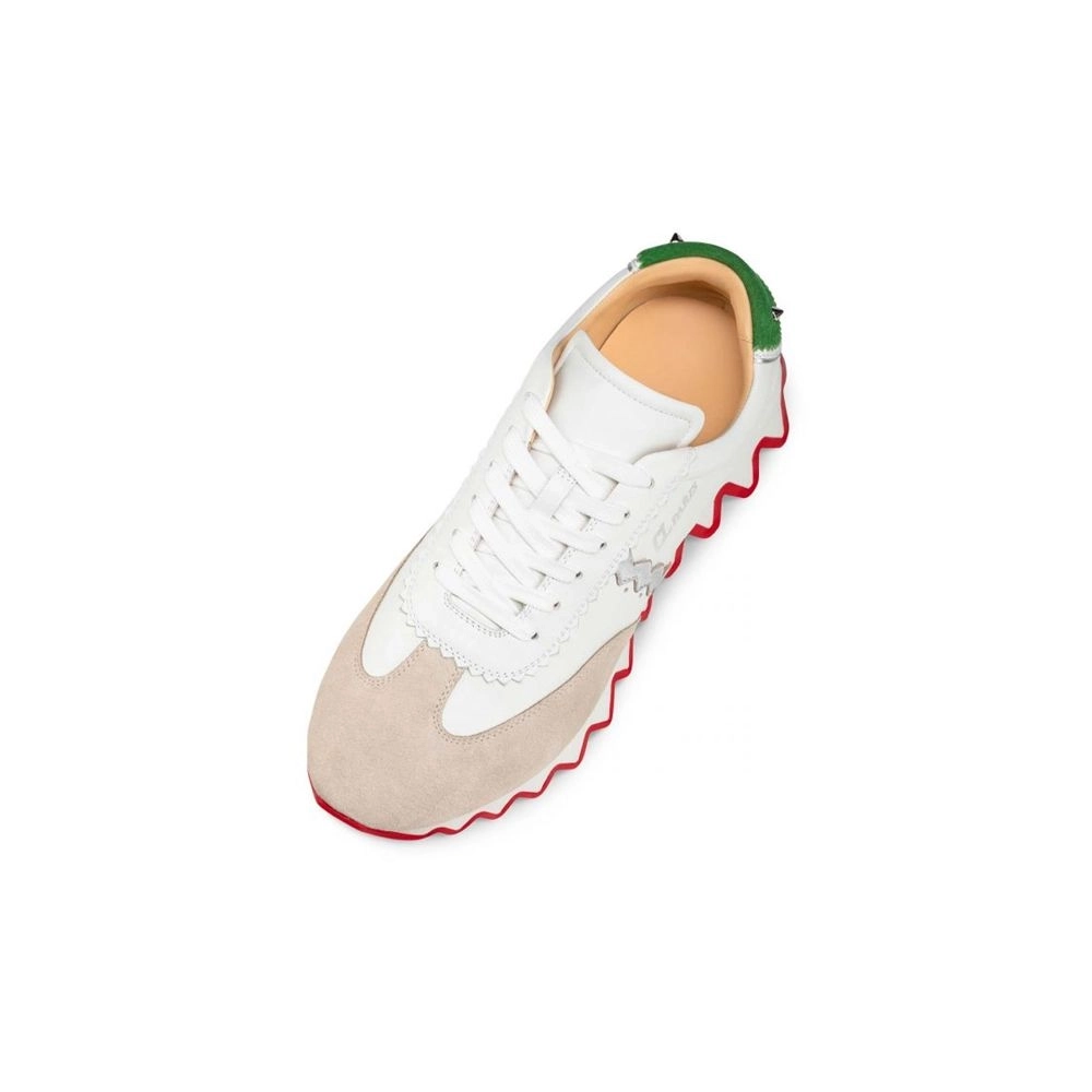 cheap Christian Louboutin Runner Loubishark Flat Version White Calf Sneaker sale