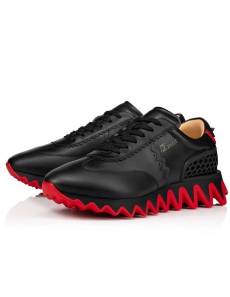 cheap Christian Louboutin Runner Loubishark Flat Black/loubi Claf Sneaker sale