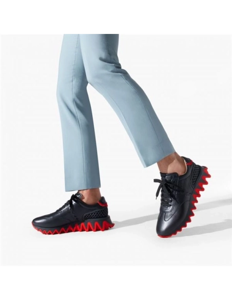 cheap Christian Louboutin Runner Loubishark Flat Black/loubi Claf Sneaker sale