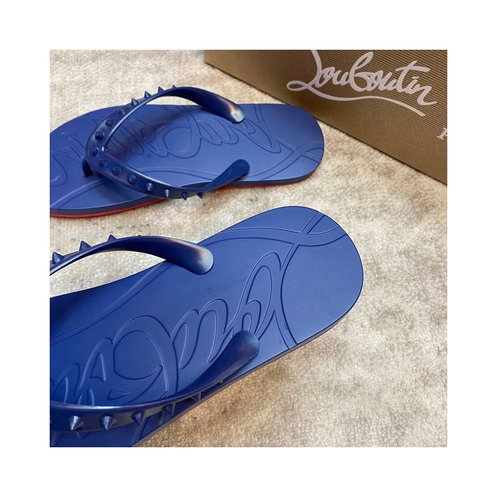 Fake Christian Louboutin Loubi Rubber Flip Flops, Knockoff Christian Louboutin Shoes