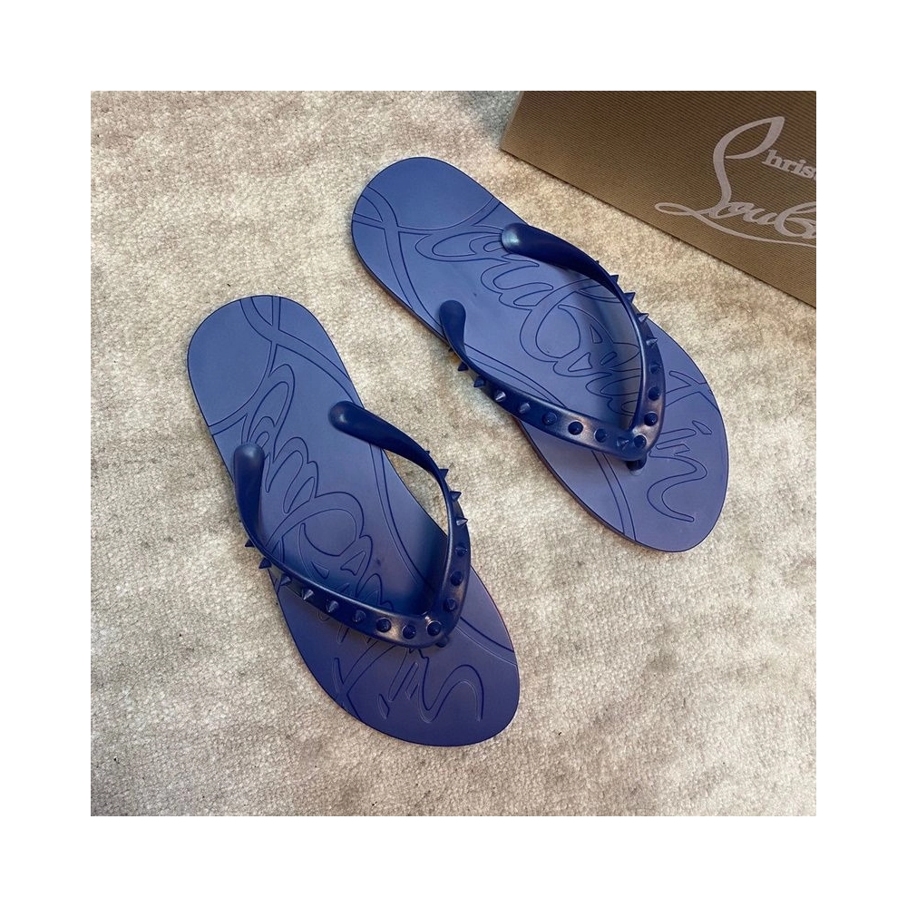 Fake Christian Louboutin Loubi Rubber Flip Flops, Knockoff Christian Louboutin Shoes