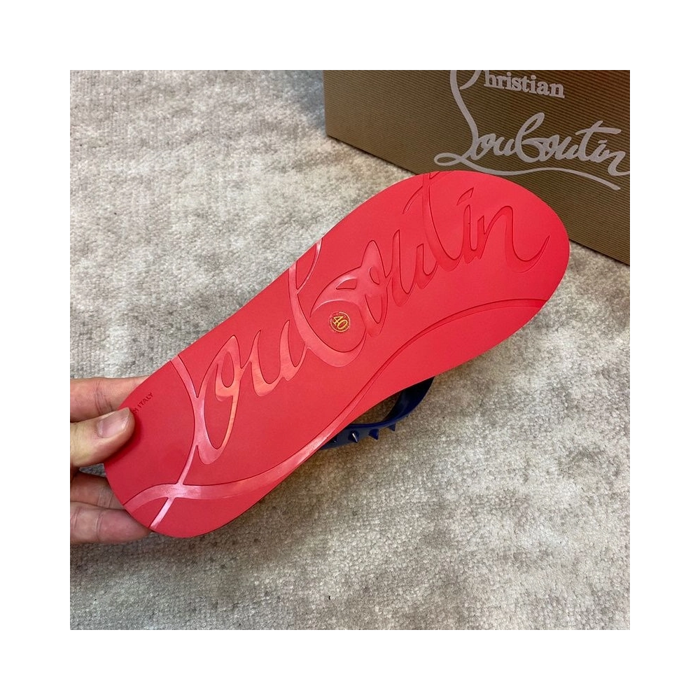 Fake Christian Louboutin Loubi Rubber Flip Flops, Knockoff Christian Louboutin Shoes