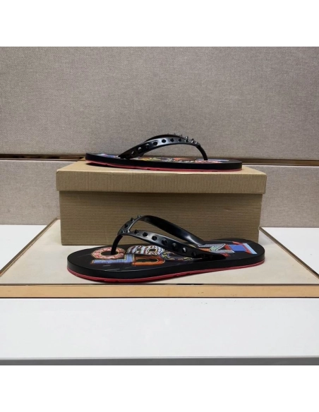Discount Christian Louboutin Men Spike Flip Flop Outlet Online, Cheap CL Shoes