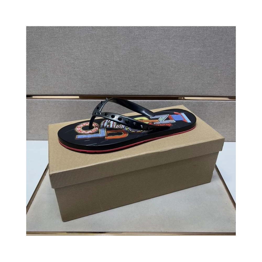 Discount Christian Louboutin Men Spike Flip Flop Outlet Online, Cheap CL Shoes
