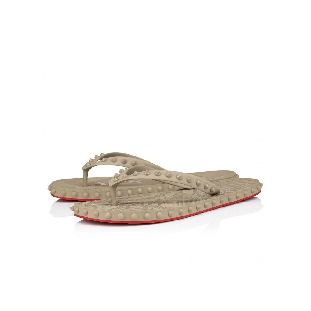 Knockoff Christian Louboutin Super Loubi Flip Mules Rubber Saharienne, Fake Christian Louboutin Shoes