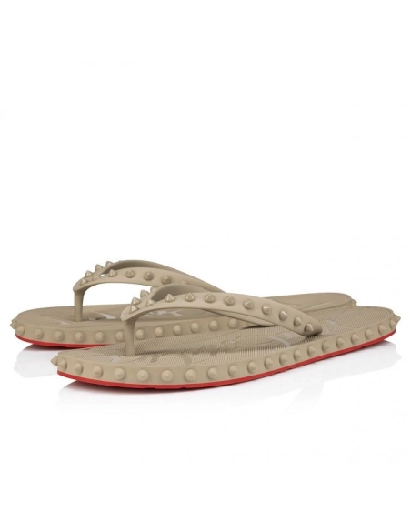 Knockoff Christian Louboutin Super Loubi Flip Mules Rubber Saharienne, Fake Christian Louboutin Shoes