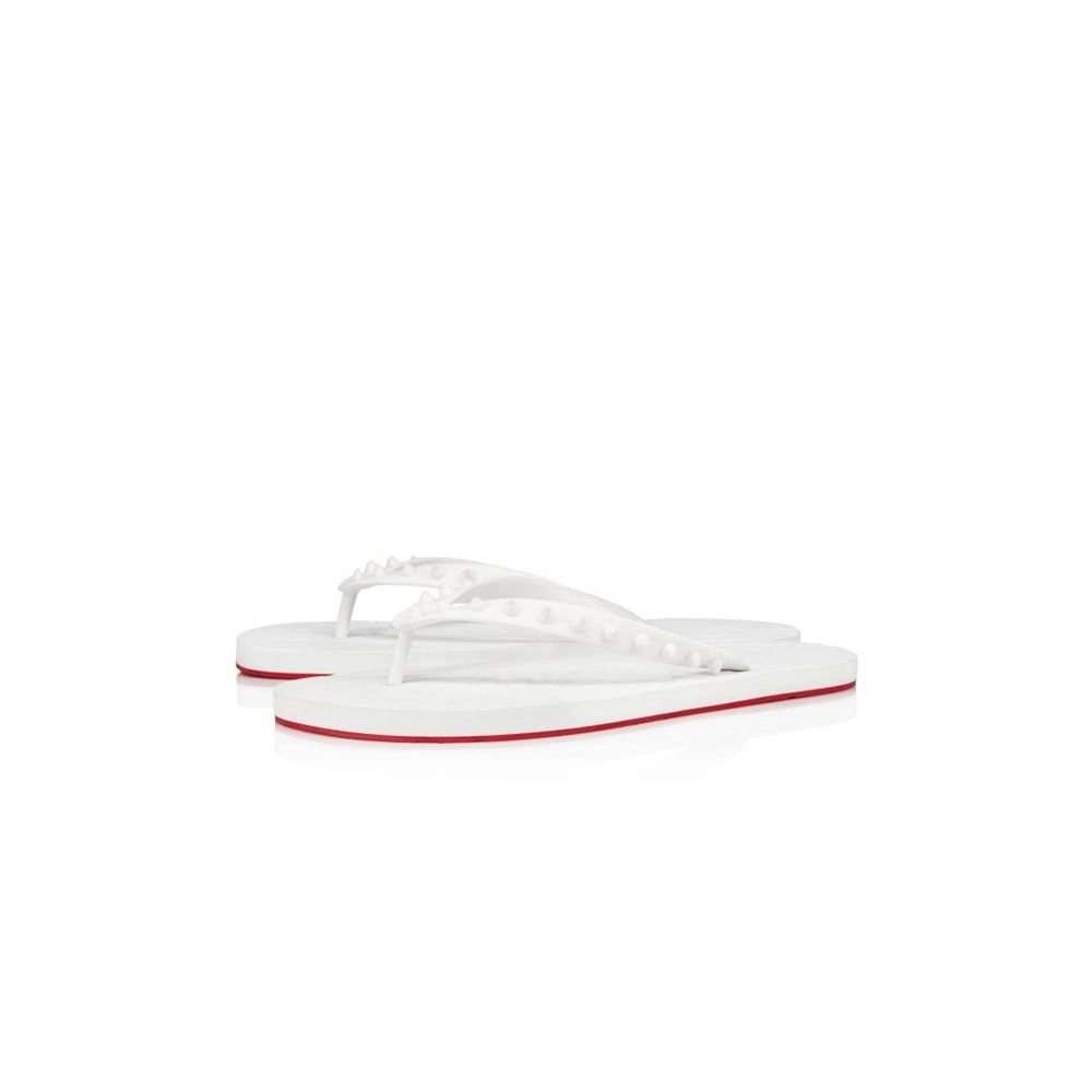 cheap Christian Louboutin Loubi White Rubber Flip Flop sale