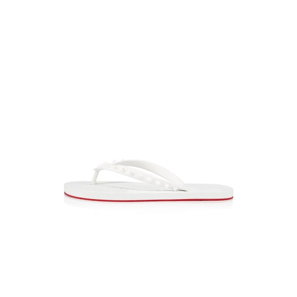 cheap Christian Louboutin Loubi White Rubber Flip Flop sale