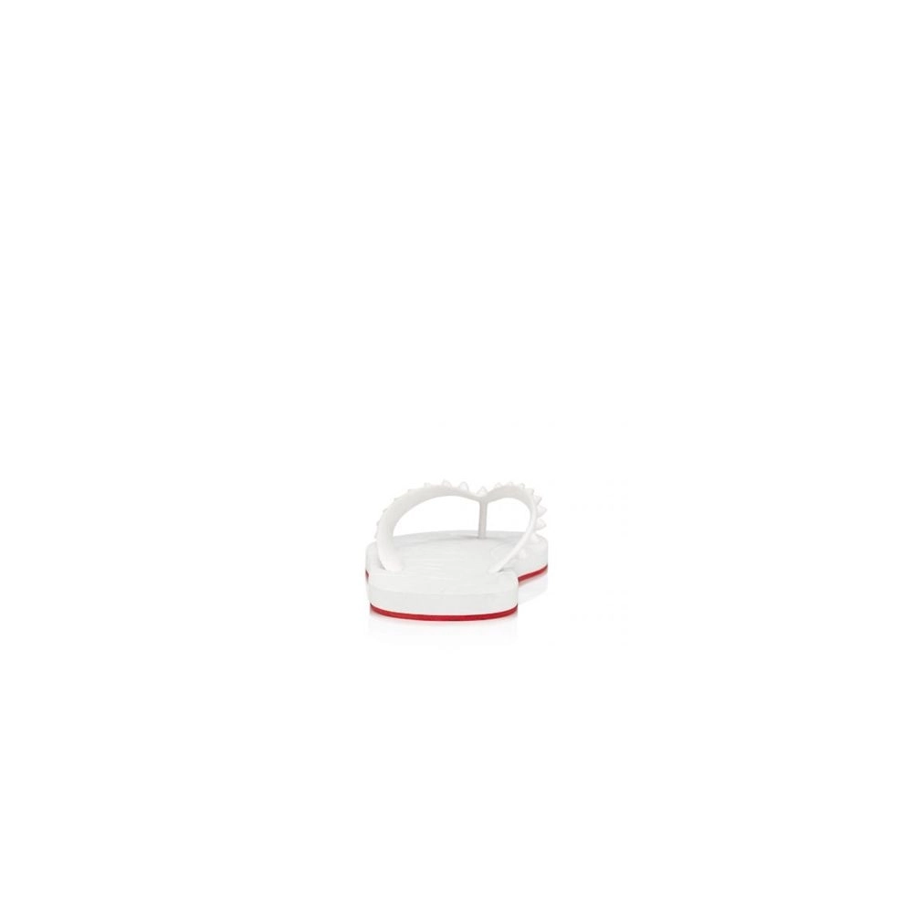 cheap Christian Louboutin Loubi White Rubber Flip Flop sale