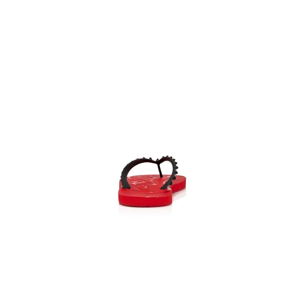cheap Christian Louboutin Red/Black/loubi Rubber Flip Flop sale
