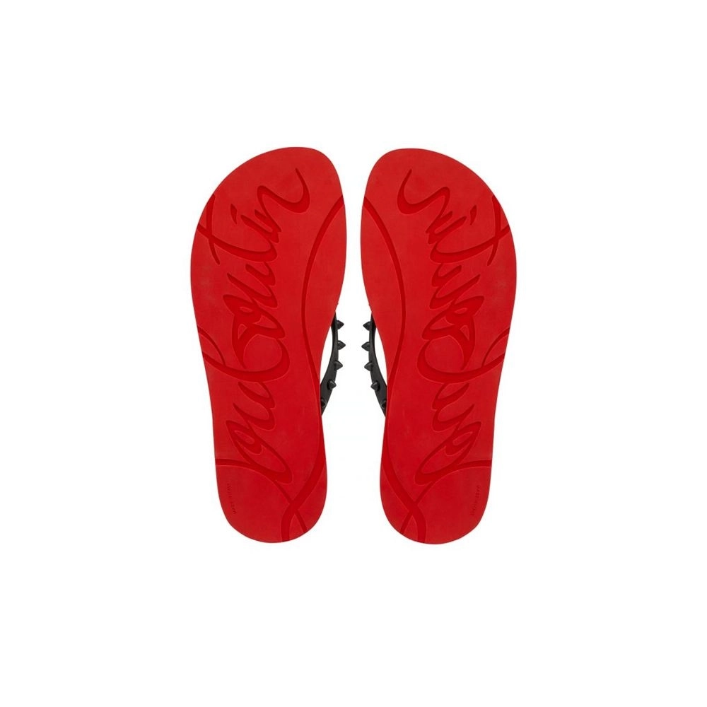 cheap Christian Louboutin Red/Black/loubi Rubber Flip Flop sale