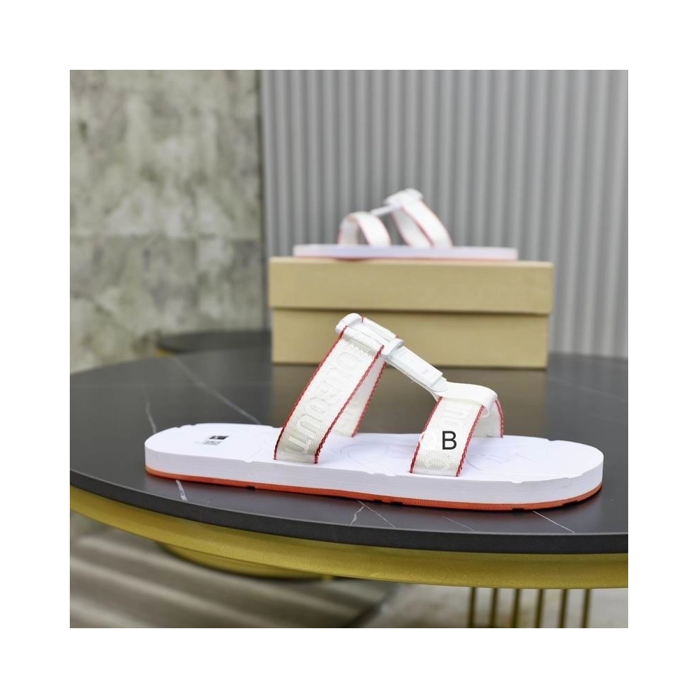 Replica Christian Louboutin Surf Flat Sandals Rubber White, Knockoff Christian Louboutin Shoes