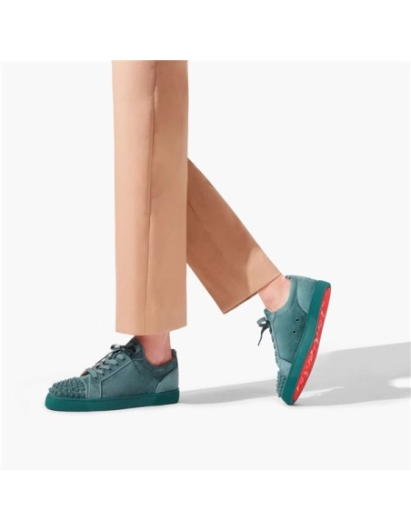 Christian Louboutin Louis Junior Verveine/verveine Mat Suede Leather