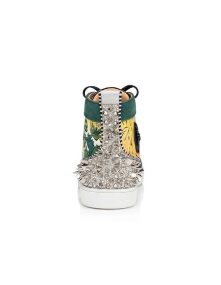 cheap Christian Louboutin High top Lou Pik Pik Strass Orlato Version Multi Fabric sale