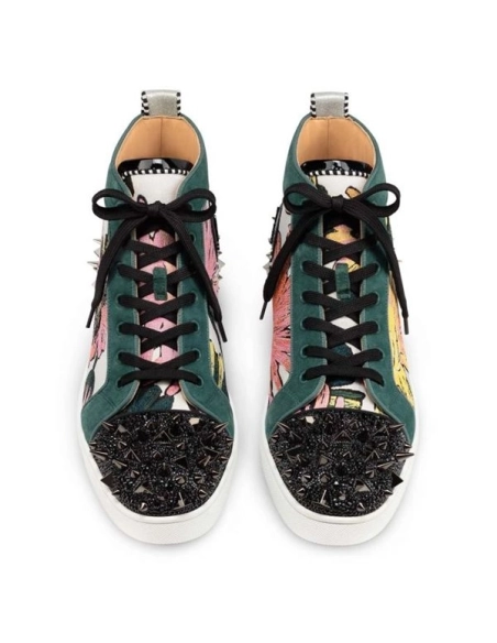 cheap Christian Louboutin High top Lou Pik Pik Strass Orlato Version Multi Fabric sale