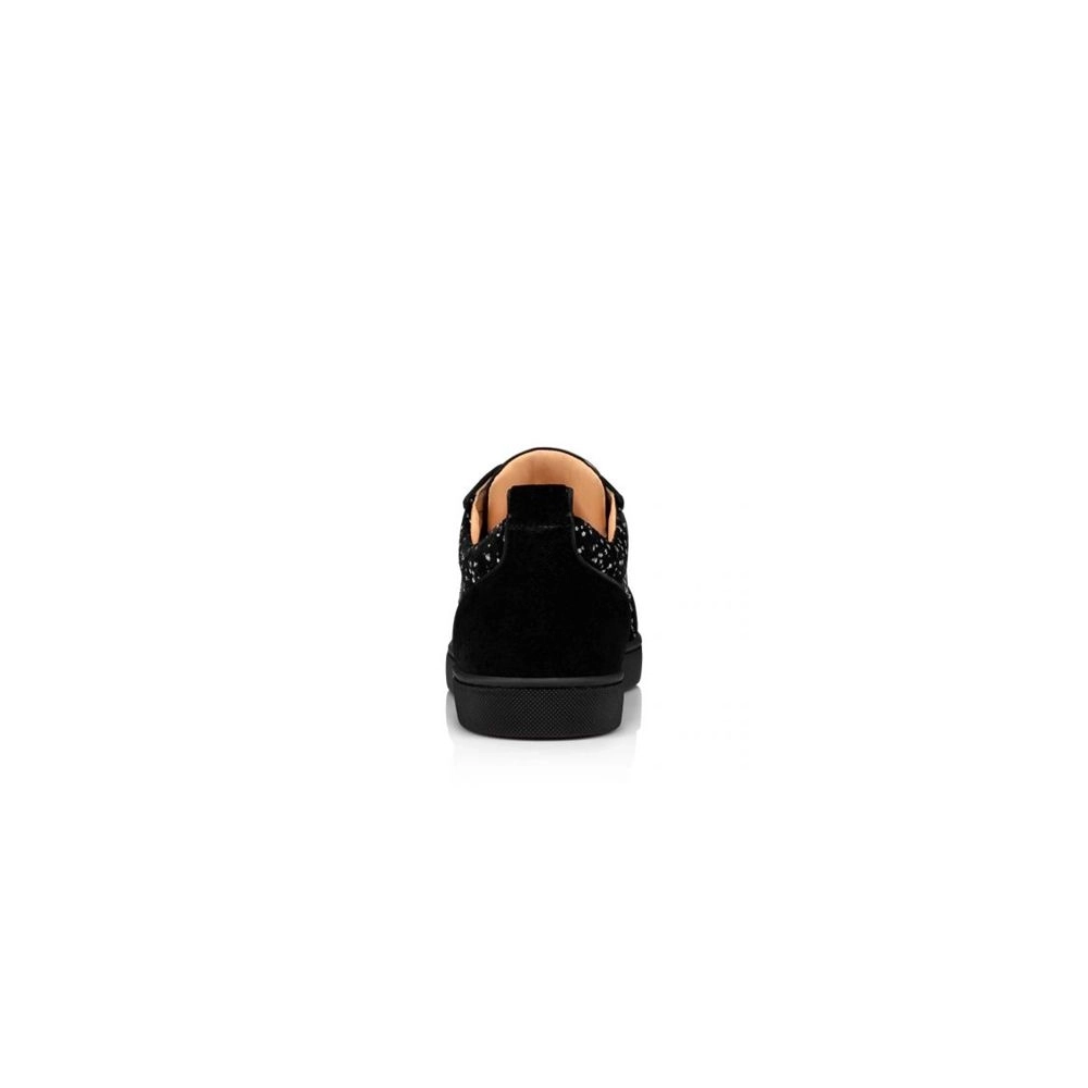 chepa Christian Louboutin Louis Junior Black/silver Velvet sale