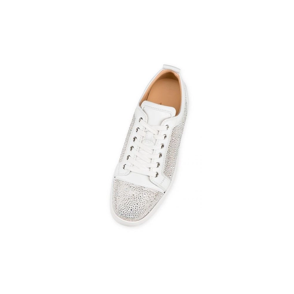cheap Christian Louboutin Louis Junior ST Version Bianco Strass sale