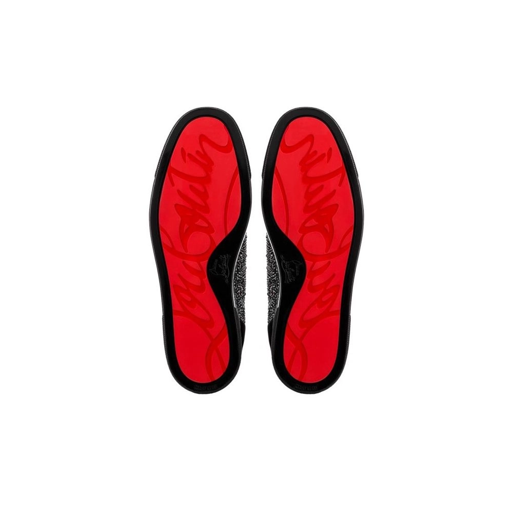 cheap Christian Louboutin Louis Junior SP Black Strass sale