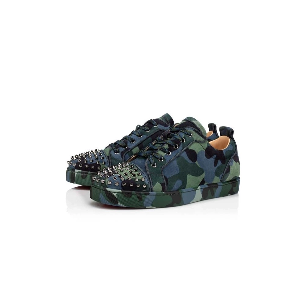 cheap Christian Louboutin  Louis Junior Spikes Orlato Multi/gun Metal Veau Velours sale