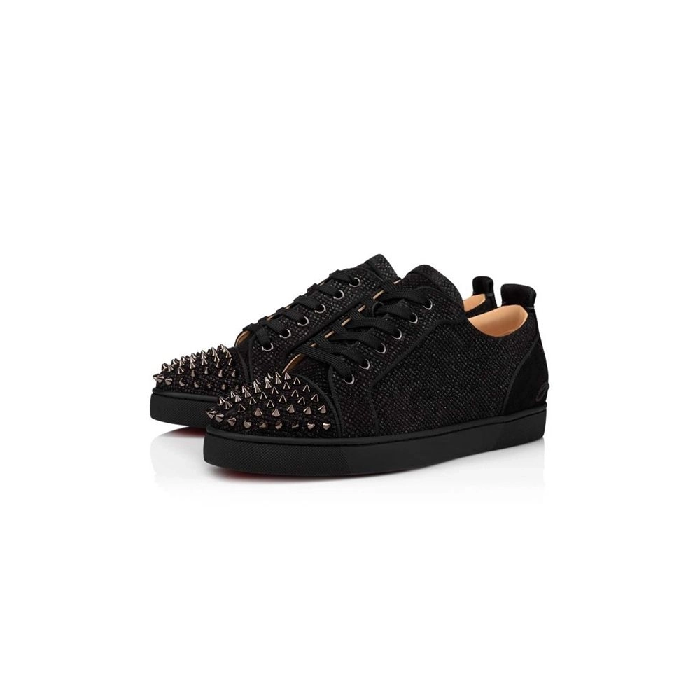 cheap Christian Louboutin Fun Louis Junior Spikes Black/black Gun sale
