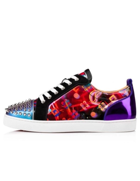 cheap Christian Louboutin Louis Junior Spikes Orlato Flat Version Multi Calf sale